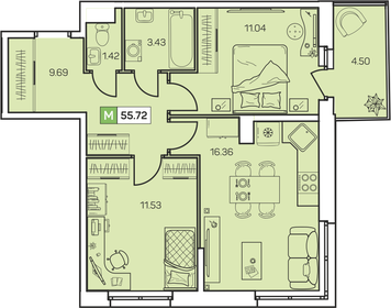 62,7 м², 3-комнатная квартира 5 890 000 ₽ - изображение 103