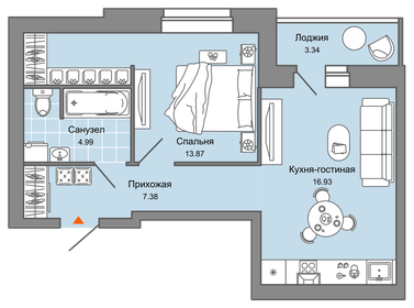 49 м², 2-комнатная квартира 4 870 000 ₽ - изображение 94