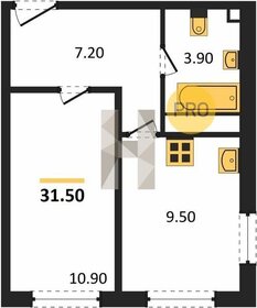 Квартира 31,5 м², 1-комнатная - изображение 1