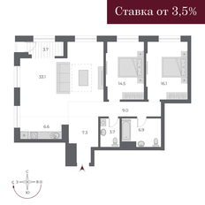 Квартира 100,9 м², 3-комнатная - изображение 5