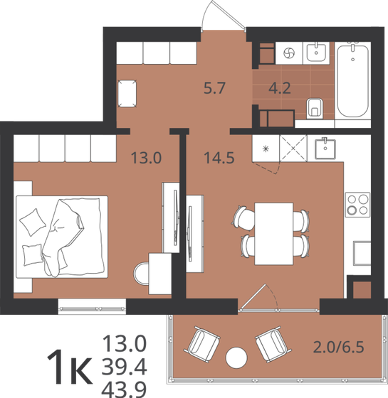 38,9 м², 1-комнатная квартира 7 150 000 ₽ - изображение 83