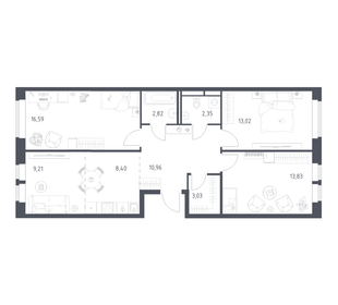 Квартира 80,2 м², 3-комнатная - изображение 1