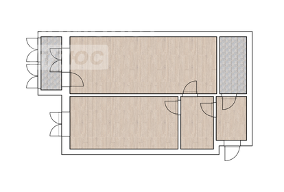 Квартира 53,5 м², 2-комнатная - изображение 1