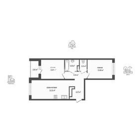 Квартира 63,8 м², 2-комнатная - изображение 1