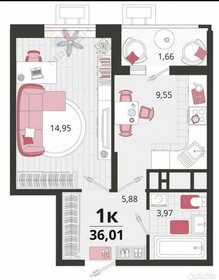 Квартира 35,8 м², 1-комнатная - изображение 1