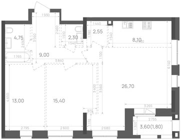 Квартира 83,6 м², 2-комнатная - изображение 1