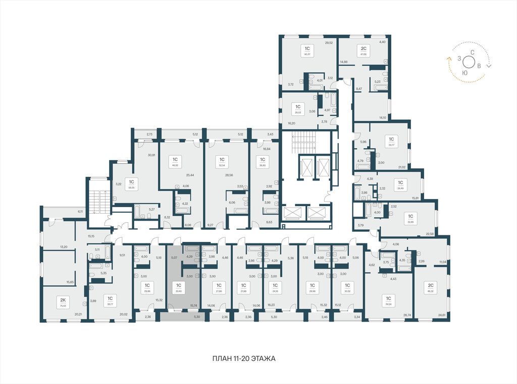 Варианты планировок апарт-комплекс Time Park Apartments - планировка 6