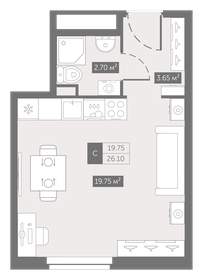 21,2 м², квартира-студия 6 500 000 ₽ - изображение 57