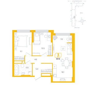 54,2 м², 3-комнатная квартира 8 170 000 ₽ - изображение 27