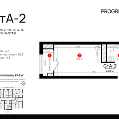 Квартира 23,8 м², студия - изображение 2