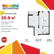 Квартира 35,8 м², 1-комнатная - изображение 3