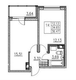 25,5 м², комната 4 990 000 ₽ - изображение 30