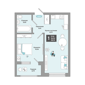 38,8 м², 1-комнатная квартира 6 945 142 ₽ - изображение 13