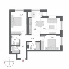 Квартира 74,6 м², 3-комнатная - изображение 2