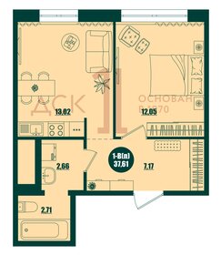 37,1 м², 1-комнатная квартира 6 600 000 ₽ - изображение 41