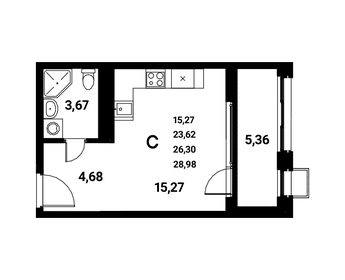 Квартира 26,3 м², студия - изображение 1