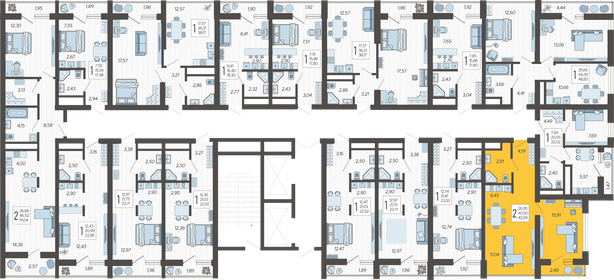 42,8 м², 2-комнатная квартира 17 164 124 ₽ - изображение 47