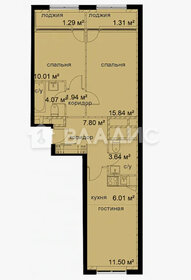 Квартира 64,9 м², 2-комнатная - изображение 1