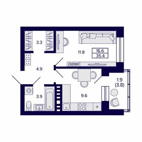 40 м², 1-комнатная квартира 4 700 000 ₽ - изображение 65