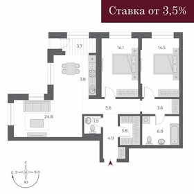 87,6 м², 3-комнатная квартира 16 400 000 ₽ - изображение 13