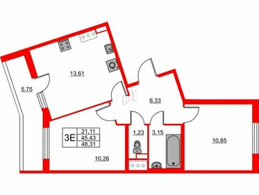 Квартира 48,3 м², 2-комнатная - изображение 1