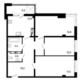 87,7 м², 3-комнатная квартира 13 155 000 ₽ - изображение 5