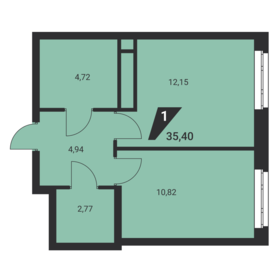 33,9 м², 1-комнатная квартира 4 200 000 ₽ - изображение 22