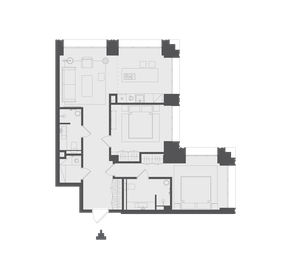 Квартира 76,6 м², 2-комнатная - изображение 1