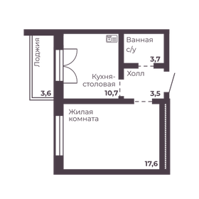 Квартира 35,5 м², 1-комнатная - изображение 1