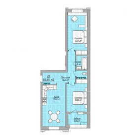 Квартира 65,7 м², 2-комнатная - изображение 1