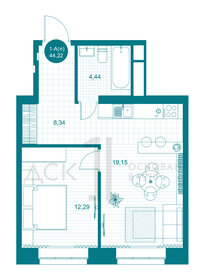 44,2 м², 1-комнатная квартира 5 850 000 ₽ - изображение 35