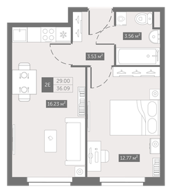 35,7 м², 1-комнатные апартаменты 5 878 480 ₽ - изображение 28