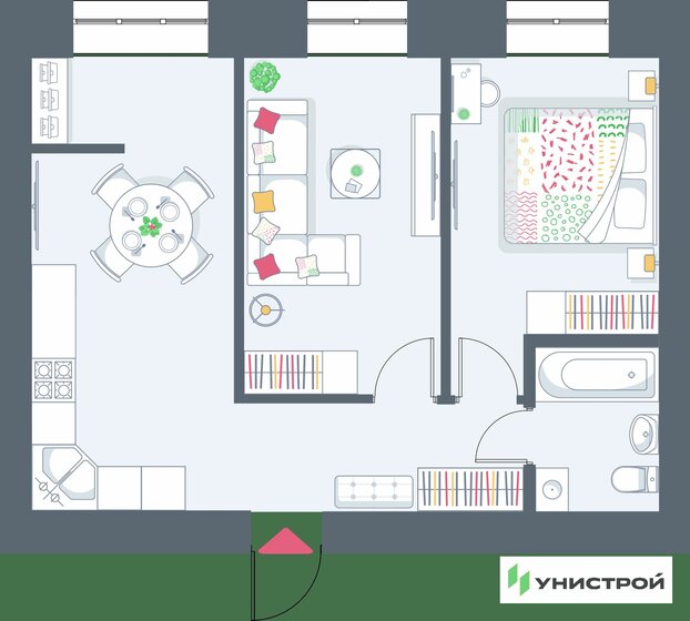 51,2 м², 2-комнатная квартира 10 418 000 ₽ - изображение 1