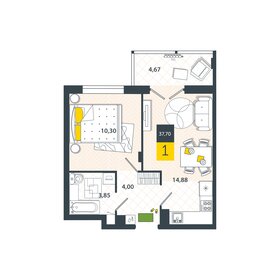 Квартира 37,7 м², 1-комнатная - изображение 1