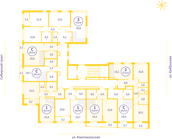 57 м², 3-комнатная квартира 6 500 000 ₽ - изображение 101