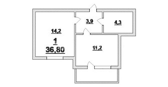 Квартира 36,8 м², 1-комнатная - изображение 1