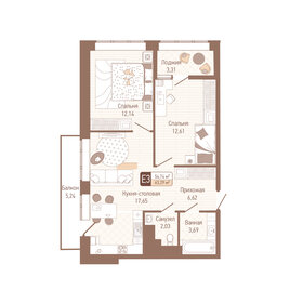 64,8 м², 3-комнатная квартира 5 000 000 ₽ - изображение 72