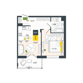 39,9 м², 1-комнатная квартира 4 500 000 ₽ - изображение 27