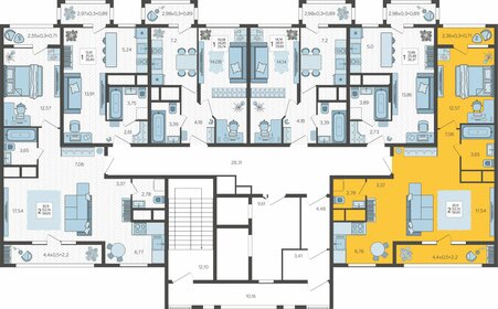 56,8 м², 2-комнатная квартира 6 500 000 ₽ - изображение 21
