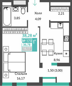 Квартира 36,8 м², 1-комнатная - изображение 1