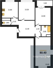 Квартира 80,4 м², 3-комнатная - изображение 1