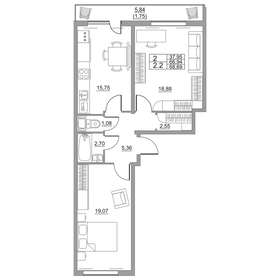 53,7 м², 2-комнатная квартира 6 930 000 ₽ - изображение 76