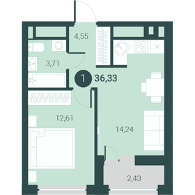 Квартира 36,3 м², 1-комнатная - изображение 1