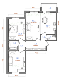 81,2 м², 3-комнатная квартира 9 906 400 ₽ - изображение 14