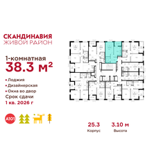 Квартира 38,3 м², 1-комнатная - изображение 2