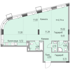 Квартира 94,7 м², студия - изображение 1