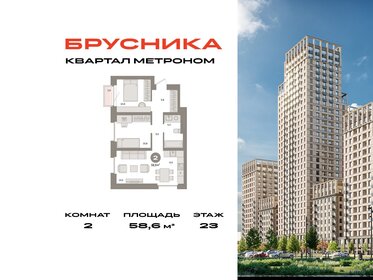 Квартира 58,6 м², 2-комнатная - изображение 1
