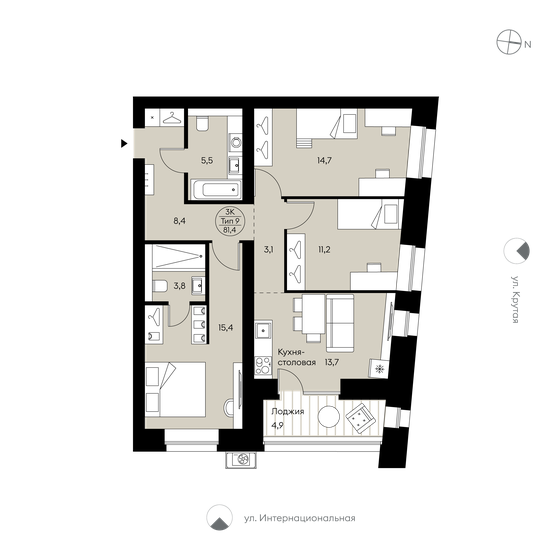85 м², 4-комнатная квартира 6 700 000 ₽ - изображение 72