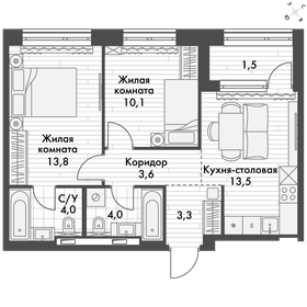 42,5 м², 2-комнатная квартира 11 500 000 ₽ - изображение 74