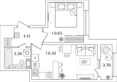37 м², 2-комнатная квартира 8 500 000 ₽ - изображение 24